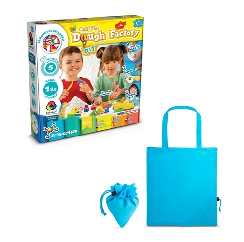 azul claro Modeling Dough Factory Kit II. Juego educativo suministrado con una bolsa de regalo plegable de 190T