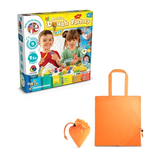 orange Modeling Dough Factory Kit II. Juego educativo suministrado con una bolsa de regalo plegable de 190T