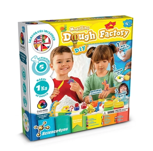 white Modeling Dough Factory Kit III. Juego educativo suministrado con una bolsa de regalo de papel kraft (100 g/m²)