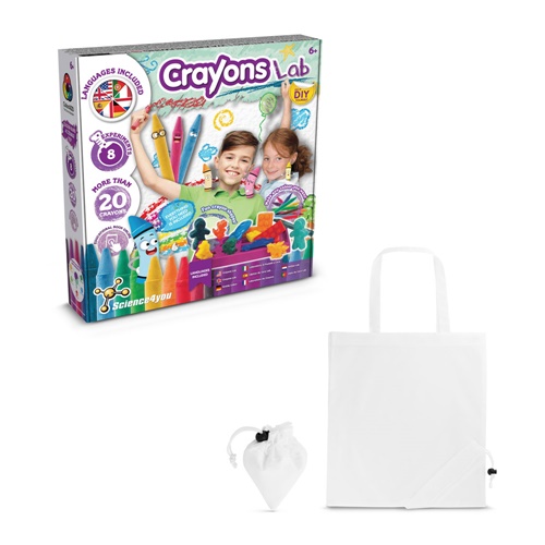 white Crayon Factory Kit II. Juego educativo suministrado con una bolsa de regalo plegable de 190T