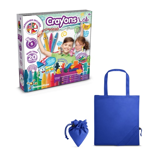 azul royal Crayon Factory Kit II. Juego educativo suministrado con una bolsa de regalo plegable de 190T