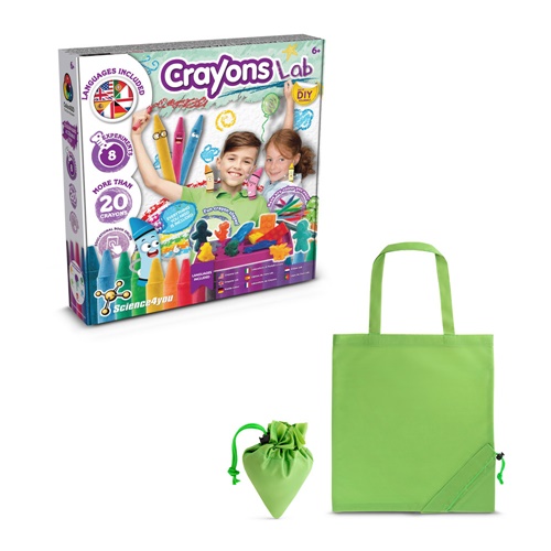 verde claro Crayon Factory Kit II. Juego educativo suministrado con una bolsa de regalo plegable de 190T