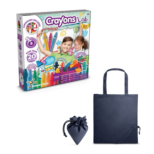 azul marino Crayon Factory Kit II. Juego educativo suministrado con una bolsa de regalo plegable de 190T