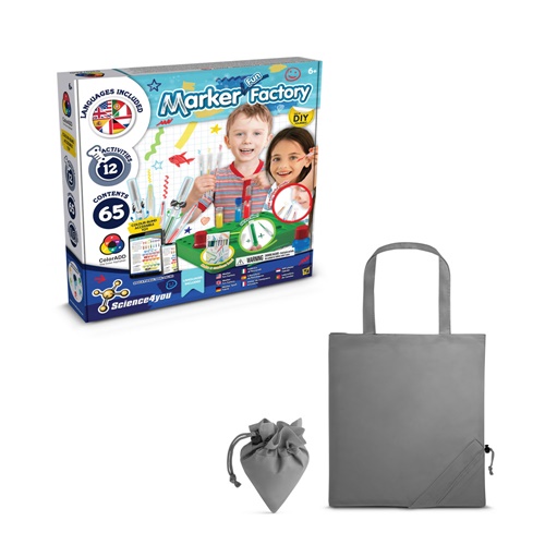 gray DIY Pen Factory Kit II. Kit educativo suministrado con una bolsa de regalo plegable de 190T