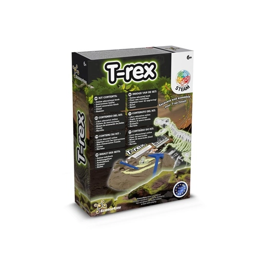 white Fossil Excavation Kit II. Juego educativo suministrado con una bolsa de regalo de papel kraft (90 g/m²), fabricado con material certificado FSC™ y otros materiales controlados