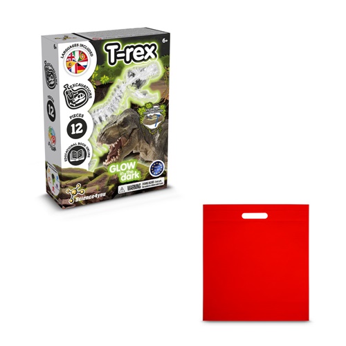 red Fossil Excavation Kit IV. Juego educativo suministrado con una bolsa de regalo de non woven (80 g/m²)