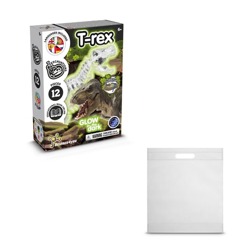 white Fossil Excavation Kit IV. Juego educativo suministrado con una bolsa de regalo de non woven (80 g/m²)