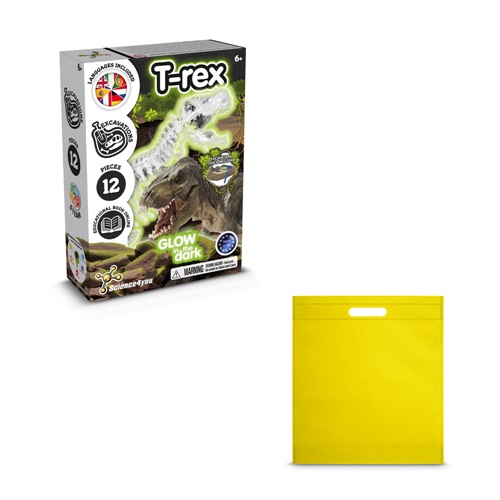 yellow Fossil Excavation Kit IV. Juego educativo suministrado con una bolsa de regalo de non woven (80 g/m²)