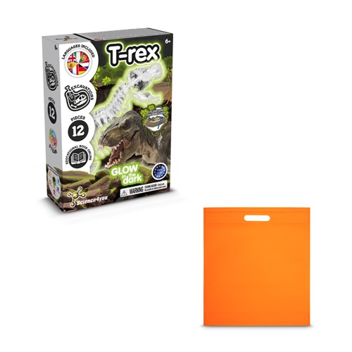 orange Fossil Excavation Kit IV. Juego educativo suministrado con una bolsa de regalo de non woven (80 g/m²)
