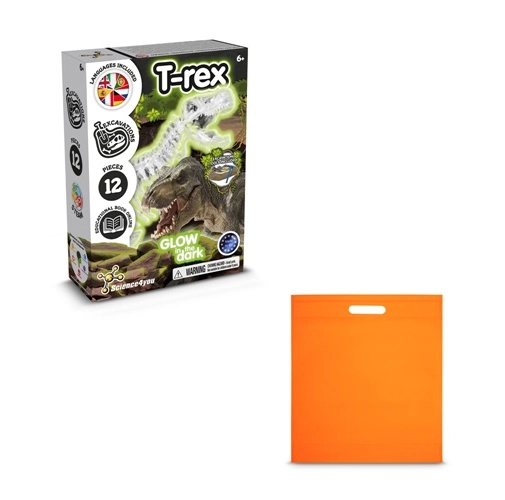orange Fossil Excavation Kit IV. Juego educativo suministrado con una bolsa de regalo de non woven (80 g/m²)