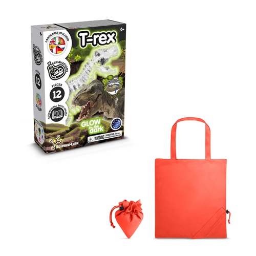 red Fossil Excavation Kit V. Juego educativo suministrado con una bolsa de regalo plegable de 190T
