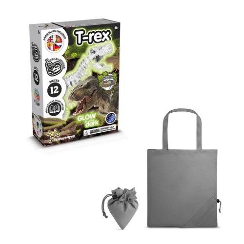 gray Fossil Excavation Kit V. Juego educativo suministrado con una bolsa de regalo plegable de 190T