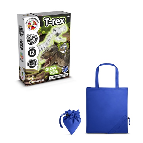 azul royal Fossil Excavation Kit V. Juego educativo suministrado con una bolsa de regalo plegable de 190T
