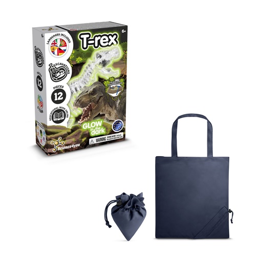 azul marino Fossil Excavation Kit V. Juego educativo suministrado con una bolsa de regalo plegable de 190T