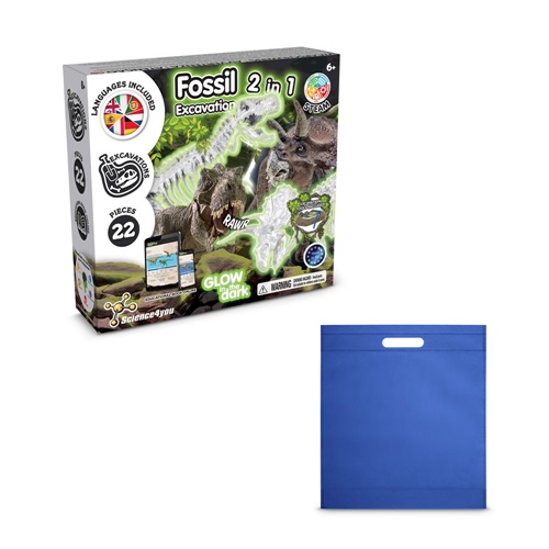 azul royal 2 in 1 Fossil Excavation Kit IV. Juego educativo suministrado con una bolsa de regalo de non woven (80 g/m²)