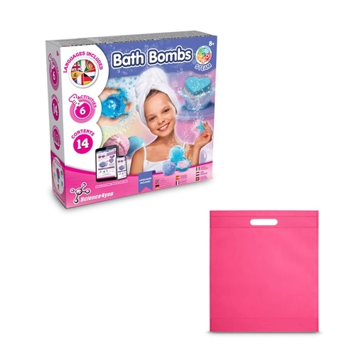 pink Bath Bombs Kit IV. Juguete educativo suministrado con una bolsa de regalo de non woven (80 g/m²)