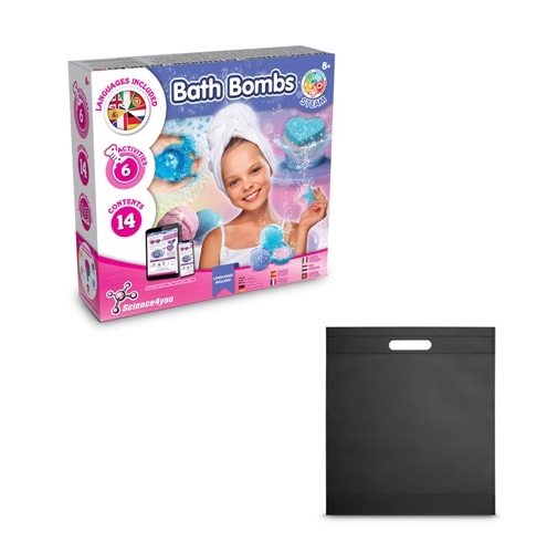 black Bath Bombs Kit IV. Juguete educativo suministrado con una bolsa de regalo de non woven (80 g/m²)