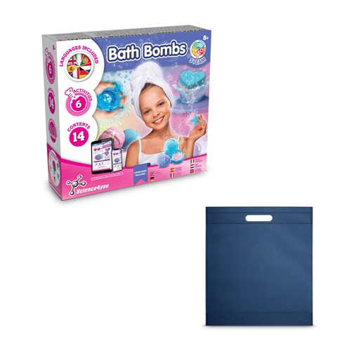 blue Bath Bombs Kit IV. Juguete educativo suministrado con una bolsa de regalo de non woven (80 g/m²)