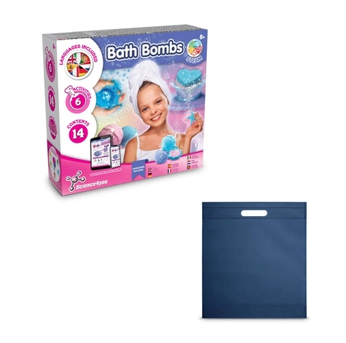 blue Bath Bombs Kit IV. Juguete educativo suministrado con una bolsa de regalo de non woven (80 g/m²)