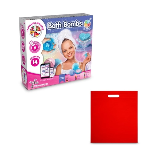red Bath Bombs Kit IV. Juguete educativo suministrado con una bolsa de regalo de non woven (80 g/m²)