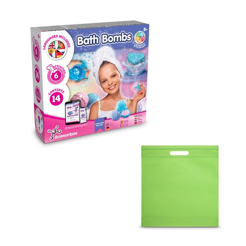 verde claro Bath Bombs Kit IV. Juguete educativo suministrado con una bolsa de regalo de non woven (80 g/m²)