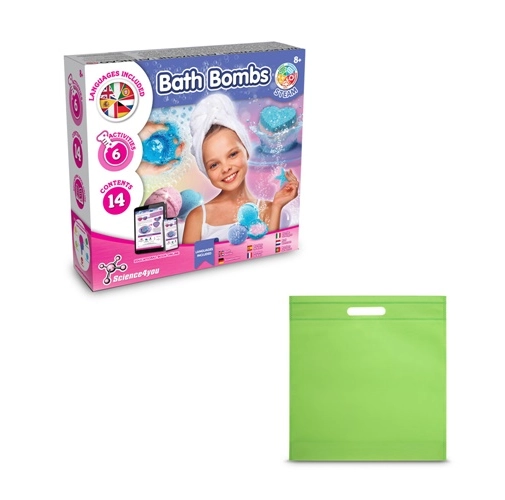 verde claro Bath Bombs Kit IV. Juguete educativo suministrado con una bolsa de regalo de non woven (80 g/m²)
