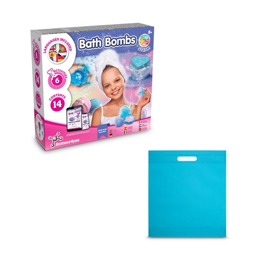 azul claro Bath Bombs Kit IV. Juguete educativo suministrado con una bolsa de regalo de non woven (80 g/m²)