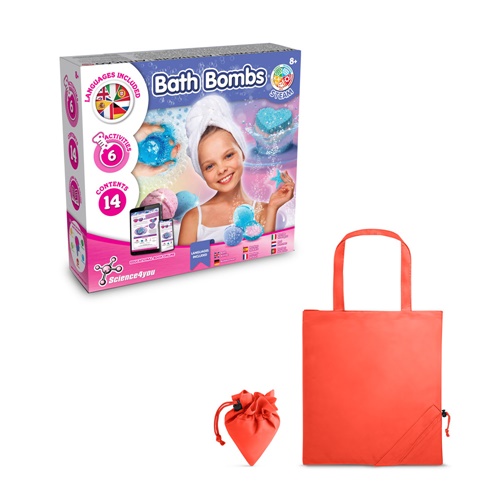 red Bath Bombs Kit V. Juguete educativo suministrado con una bolsa de regalo plegable de 190T