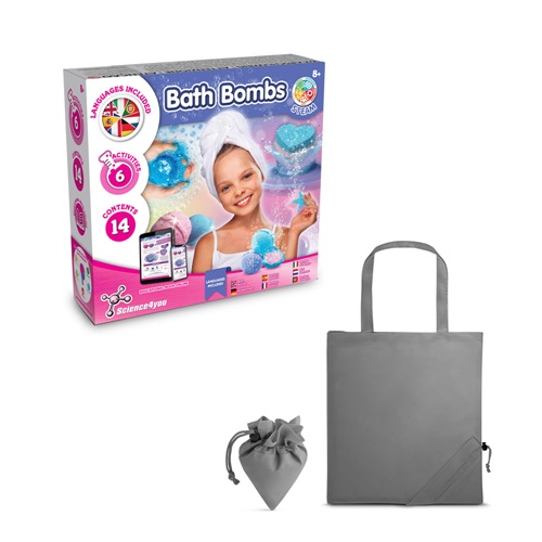 gray Bath Bombs Kit V. Juguete educativo suministrado con una bolsa de regalo plegable de 190T