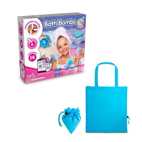 azul claro Bath Bombs Kit V. Juguete educativo suministrado con una bolsa de regalo plegable de 190T