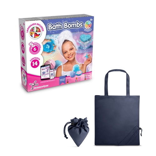 azul marino Bath Bombs Kit V. Juguete educativo suministrado con una bolsa de regalo plegable de 190T