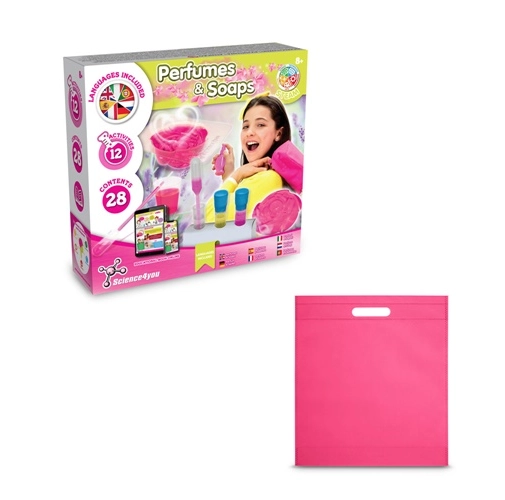 pink Perfume & Soap Factory Kit IV. Juego educativo suministrado con una bolsa de regalo de non woven (80 g/m²)