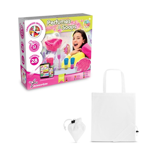 white Perfume & Soap Factory Kit V. Juego educativo suministrado con una bolsa de regalo plegable de 190T