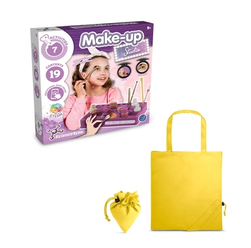 yellow Makeup Studio Kit II. Kit educativo suministrado con una bolsa de regalo plegable de 190T