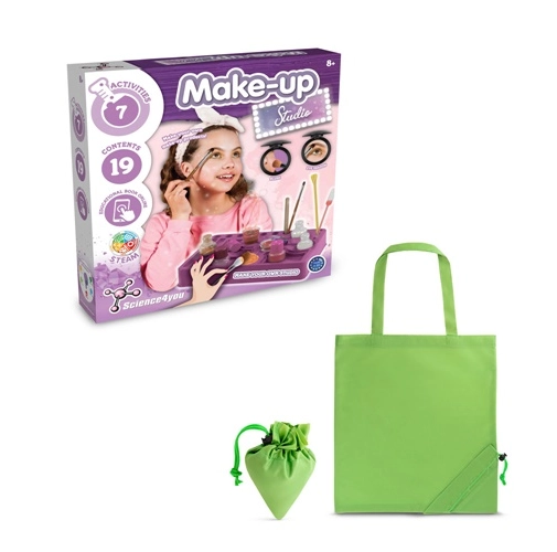 verde claro Makeup Studio Kit II. Kit educativo suministrado con una bolsa de regalo plegable de 190T