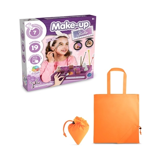 orange Makeup Studio Kit II. Kit educativo suministrado con una bolsa de regalo plegable de 190T