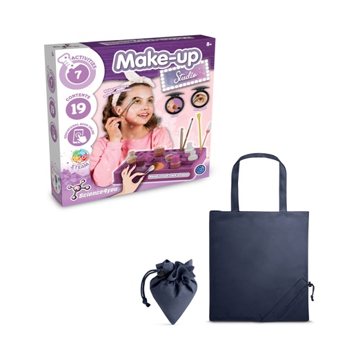 azul marino Makeup Studio Kit II. Kit educativo suministrado con una bolsa de regalo plegable de 190T