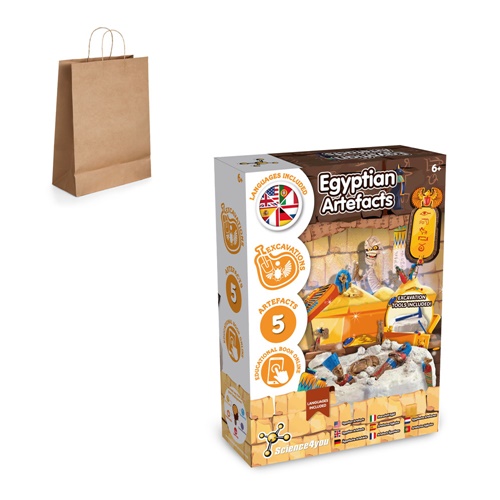 Ancient Egypt Excavation Kit III. Juego educativo suministrado con una bolsa de regalo de papel kraft (115 g/m²)