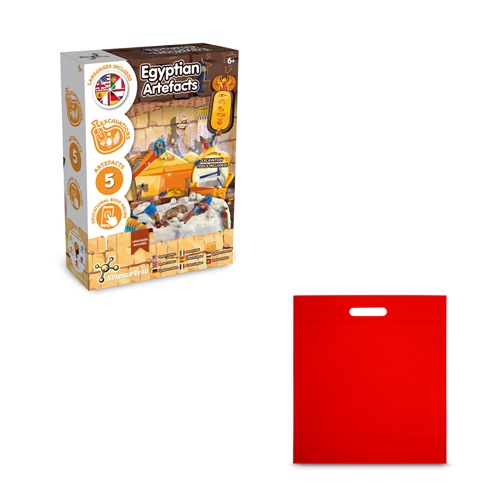 red Ancient Egypt Excavation Kit IV. Juego educativo suministrado con una bolsa de regalo de non woven (80 g/m²)