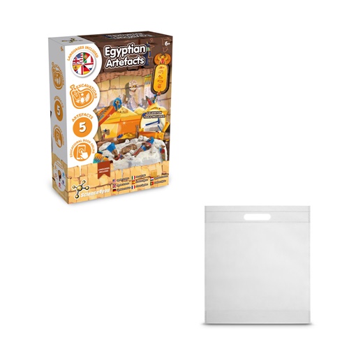 white Ancient Egypt Excavation Kit IV. Juego educativo suministrado con una bolsa de regalo de non woven (80 g/m²)