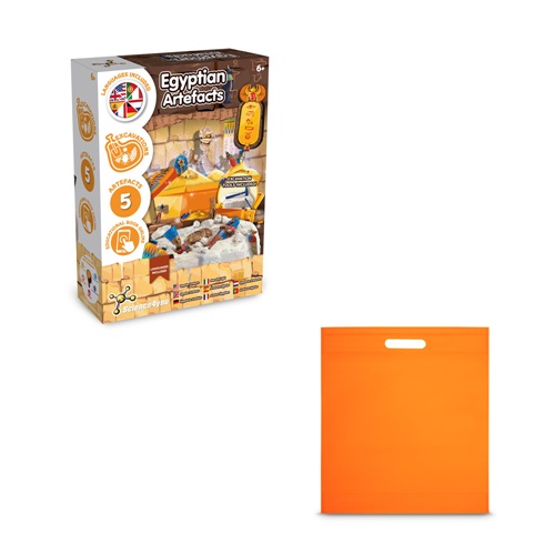 orange Ancient Egypt Excavation Kit IV. Juego educativo suministrado con una bolsa de regalo de non woven (80 g/m²)