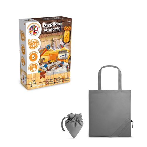 gray Ancient Egypt Excavation Kit V. Juego educativo suministrado con una bolsa de regalo plegable de 190T