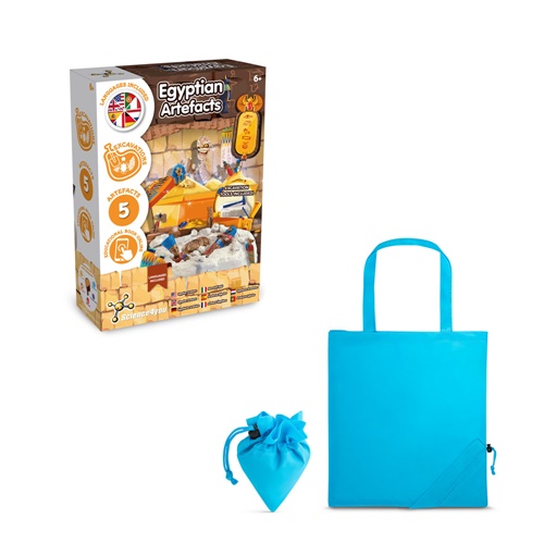 azul claro Ancient Egypt Excavation Kit V. Juego educativo suministrado con una bolsa de regalo plegable de 190T