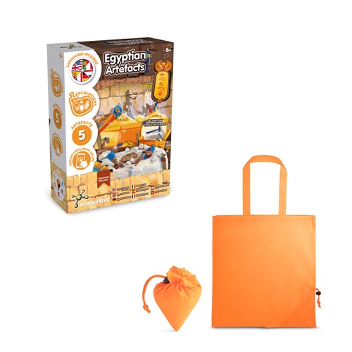 orange Ancient Egypt Excavation Kit V. Juego educativo suministrado con una bolsa de regalo plegable de 190T