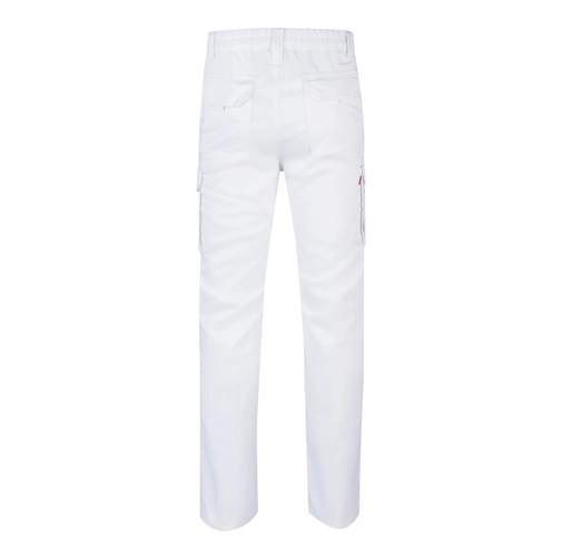 white VL LUGH. Pantalón elástico multibolsillos (240g/m²) en algodón (46%), EME (38%) y poliéster (16%)