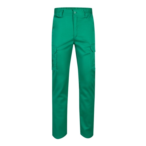 green VL LUGH. Pantalón elástico multibolsillos (240g/m²) en algodón (46%), EME (38%) y poliéster (16%)