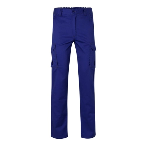 azul royal VL LUGH. Pantalón elástico multibolsillos (240g/m²) en algodón (46%), EME (38%) y poliéster (16%)