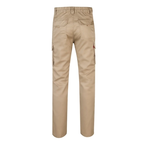 natural claro VL LUGH. Pantalón elástico multibolsillos (240g/m²) en algodón (46%), EME (38%) y poliéster (16%)