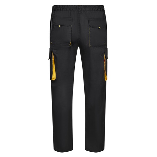 black VL HYPNOS. Pantalón de sarga multibolsillos bicolor (200g/m²), en algodón (35%) y poliéster (65%)