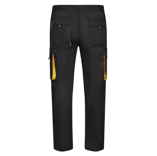 black VL HYPNOS. Pantalón de sarga multibolsillos bicolor (200g/m²), en algodón (35%) y poliéster (65%)